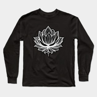 Lotus Flower - Floral Print Long Sleeve T-Shirt